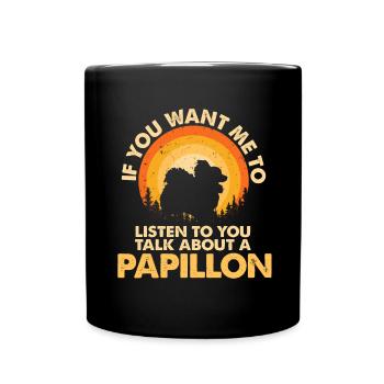 Sprechen Sie Über Hund Papillon - Tasse einfarbig - Schwarz - Vorne