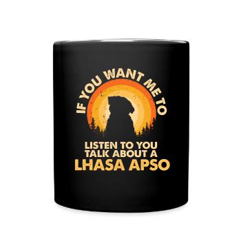 Sprechen Sie Über Den Hund Lhasa Apso - Tasse einfarbig - Schwarz - Vorne
