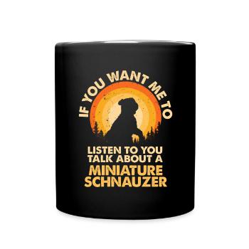 Parlez du chien Schnauzer miniature - Mug uni - noir - Devant