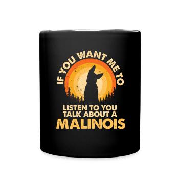 Parlez de chien Malinois - Mug uni - noir - Devant