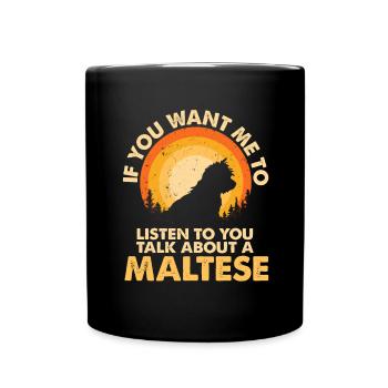 Parlez de chien maltais - Mug uni - noir - Devant