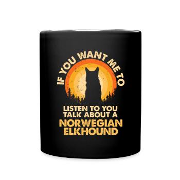 Parlez du chien norvégien Elkhound - Mug uni - noir - Devant