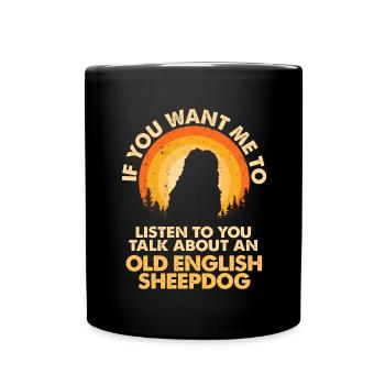 Parlez de chien Berger anglais - Mug uni - noir - Devant