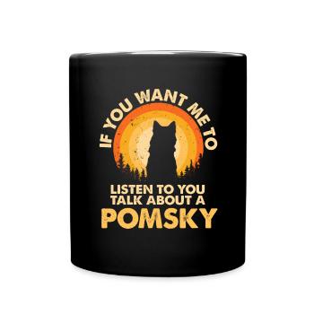 Parlez du chien Pomsky - Mug uni - noir - Devant