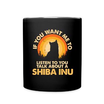 Parlez du chien Shiba Inu - Mug uni - noir - Devant
