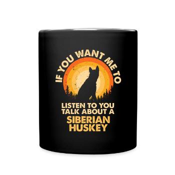 Parlez de chien Husky sibérien - Mug uni - noir - Devant
