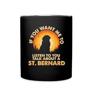 Talk about dog St. Bernard - Full Colour Mug - black - Front