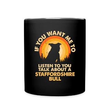 Parlez du chien Staffordshire Bull - Mug uni - noir - Devant
