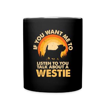 Sprechen Sie Über Hund Westie - Tasse einfarbig - Schwarz - Vorne