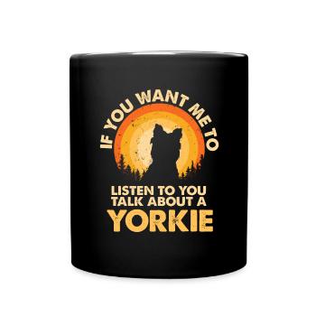 Sprechen Sie Über Hund Yorkie - Tasse einfarbig - Schwarz - Vorne