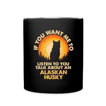 Parlez de chiens Alaskan Husky - Mug uni - noir - Devant