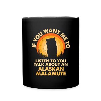 Parlez de chiens Alaskan Malamute - Mug uni - noir - Devant
