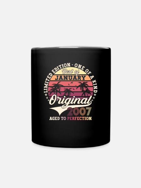 Année 2007 Janvier 16ème anniversaire cadeau homme - Mug uni - noir
