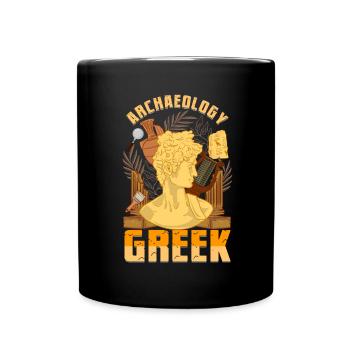 Archéologie Humour Archéologie Archéologue grec - Mug uni - noir - Devant