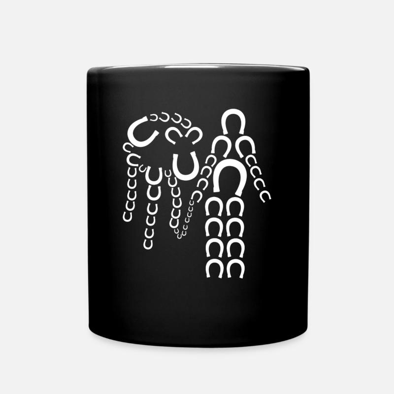 Reiten Pferd Pferde Hufeisen Reiter - Tasse einfarbig - Schwarz