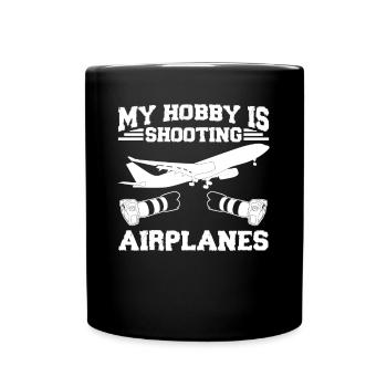 Planespotter Camera Planespotting - Full Colour Mug - black - Front