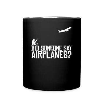 Planespotter Flughafen Flugzeuge - Tasse einfarbig - Schwarz - Vorne