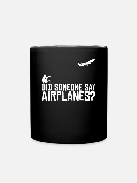 Planespotter Flughafen Flugzeuge - Tasse einfarbig - Schwarz