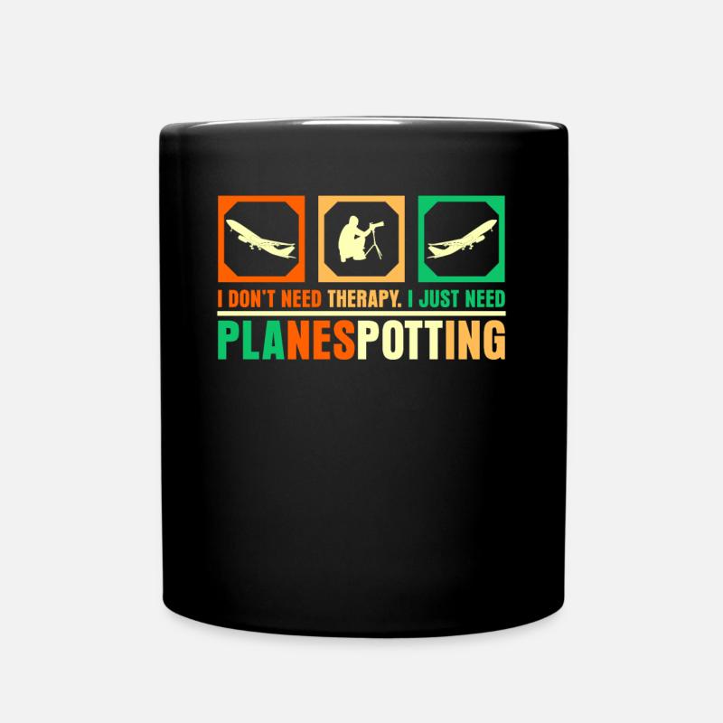 Planespotting rétro Planespotter - Mug uni - noir