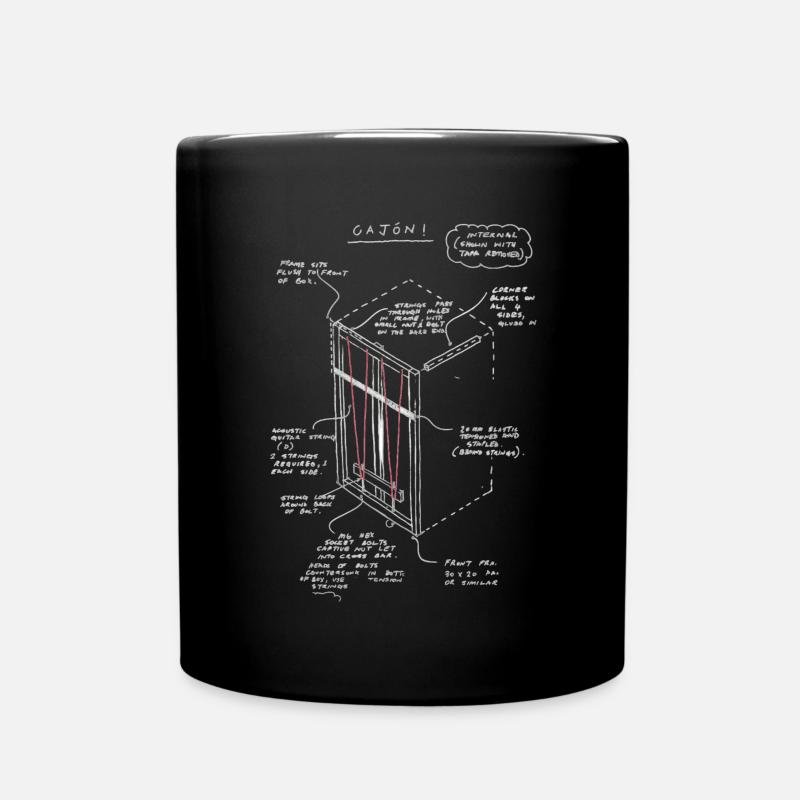 Cajon Box Drum Instrument Peruvian Cajon - Tasse einfarbig - Schwarz