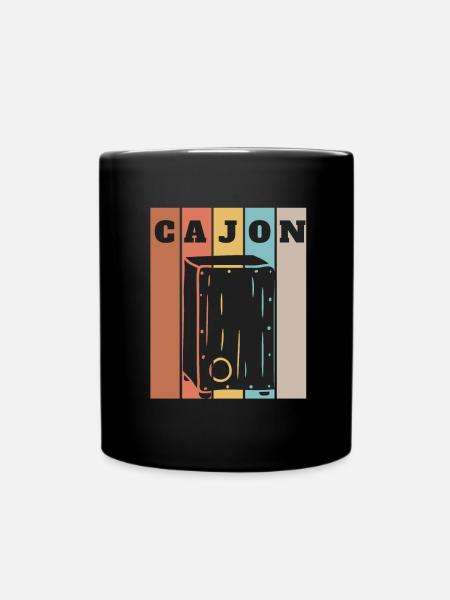 Cajon Box Drum Instrument Peruvian Cajon - Full Colour Mug - black