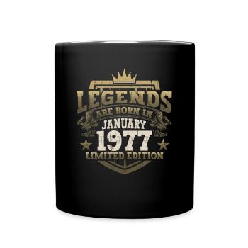 Born 1977 January 46th birthday Gift man - Full Colour Mug - black - Front