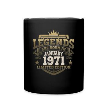 Né en 1971 Janvier 52ème anniversaire Homme cadeau - Mug uni - noir - Devant