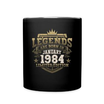 Born 1984 January 39th birthday Gift man - Full Colour Mug - black - Front