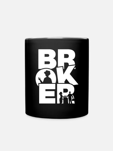 Beruf Arbeit - Makler - Tasse einfarbig - Schwarz