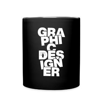 Travail professionnel - Graphiste - Mug uni - noir - Devant