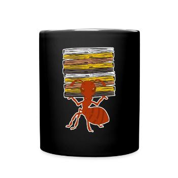 Ameisen Akten Büro Ordner Ameise - Tasse einfarbig - Schwarz - Vorne