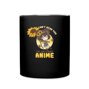 Je ne t’entends pas, je regarde Anime I Manga Girl - Mug uni - noir - Devant