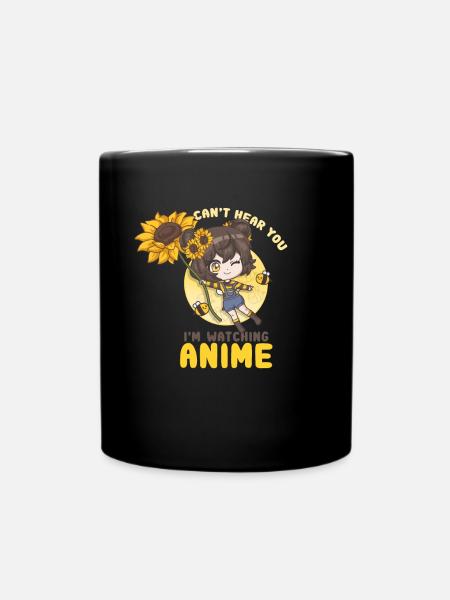 Can't Hear You I'm Watching Anime I Manga Girl - Tasse einfarbig - Schwarz