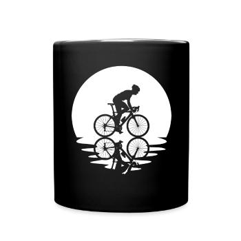 Circle and reflection - Man cycling - - Full Colour Mug - black - Front