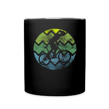 Retro - Radfahren - - Tasse einfarbig - Schwarz - Vorne