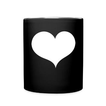 Herzschlag - Radfahren - (1) - Tasse einfarbig - Schwarz - Vorne