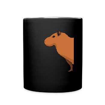 Capybara Capybaras Wasserschwein - Tasse einfarbig - Schwarz - Vorne