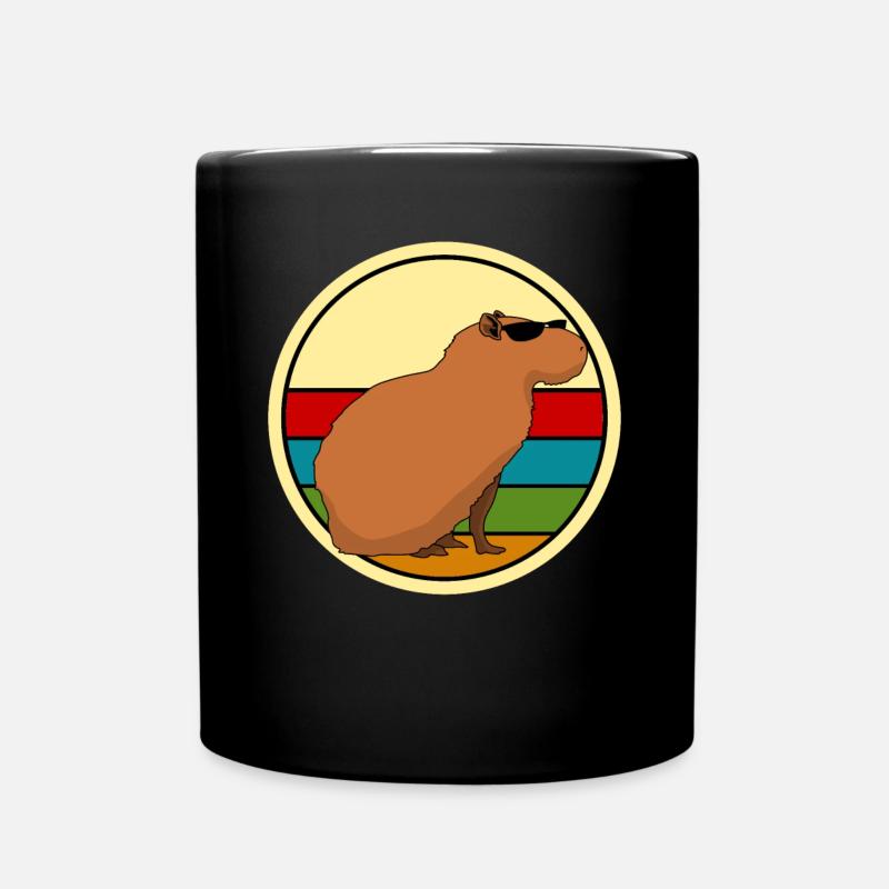Capybara with sunglasses Capybaras - Full Colour Mug - black