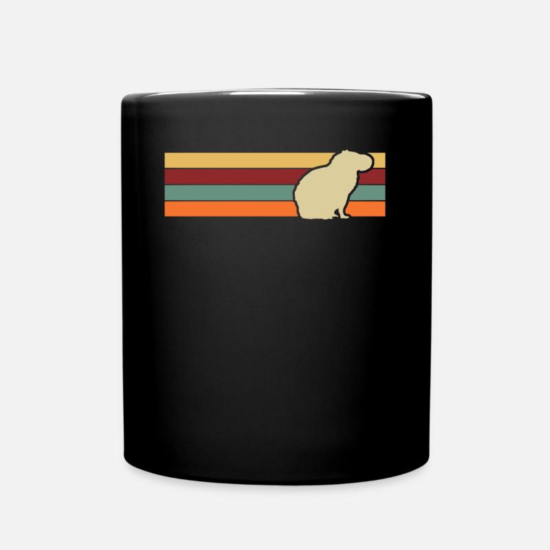 Capybara retro Wasserschwein Capybaras - Full Colour Mug - black