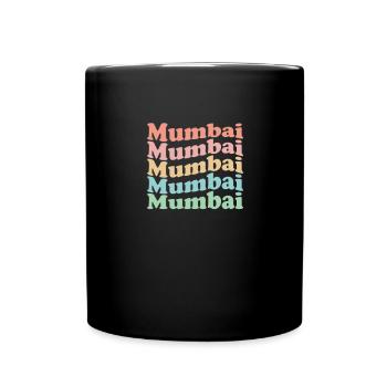 Vintage 70er Hippie India Stadt - Retro Mumbai - Tasse einfarbig - Schwarz - Vorne