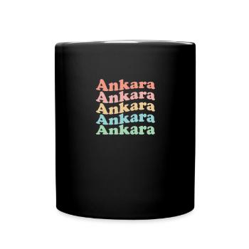 Vintage 70s hippie Turkey city - retro Ankara - Full Colour Mug - black - Front