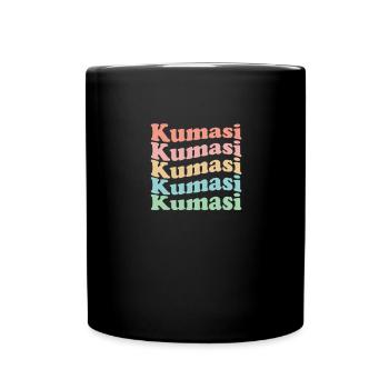 Vintage 70er Hippie Ghana Stadt - Retro Kumasi - Tasse einfarbig - Schwarz - Vorne