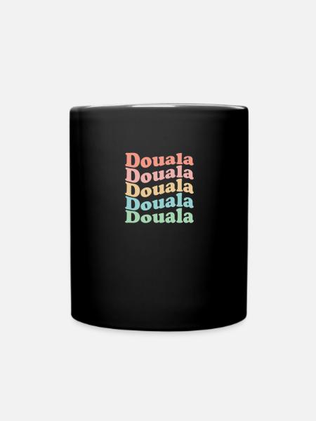 Vintage 70's Hippie Cameroon City - Rétro Douala - Mug uni - noir