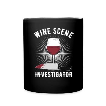 Wine Scene Investigator True Crime Weintrinker - Tasse einfarbig - Schwarz - Vorne