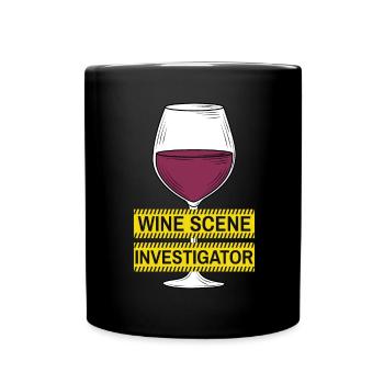 Wine Scene Investigator True Crime Weintrinker - Tasse einfarbig - Schwarz - Vorne