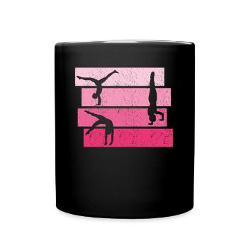 RSG Turnen Gymnastik Handstand Turnerin - Tasse einfarbig - Schwarz - Vorne