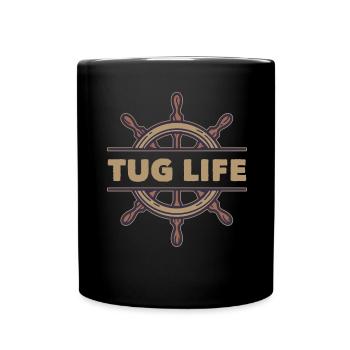 Schlepper Schleppboot Tug Life - Full Colour Mug - black - Front