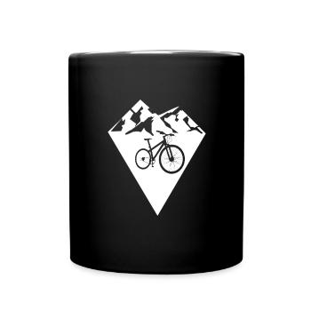 Diamantform - Berg - Radsport - (2) - Tasse einfarbig - Schwarz - Vorne