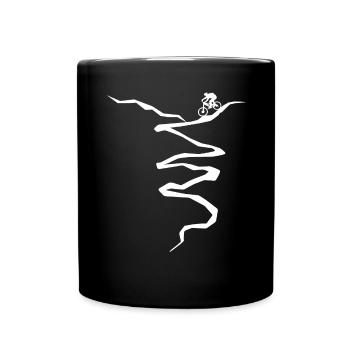 Ligne de courbe - Cyclisme - (5) - Mug uni - noir - Devant