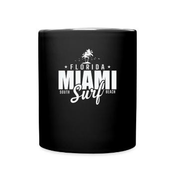 Florida Miami Surf south Beach USA Amerika - Tasse einfarbig - Schwarz - Vorne